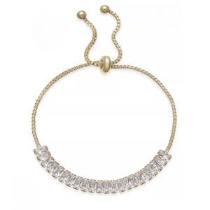 New INC Crystal and Gold Adjustable Wedding Simple Bracelet